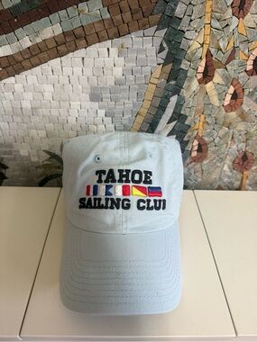 American Needle Tahoe Sailing Club Pale Blue Cap with Multicolor Flags